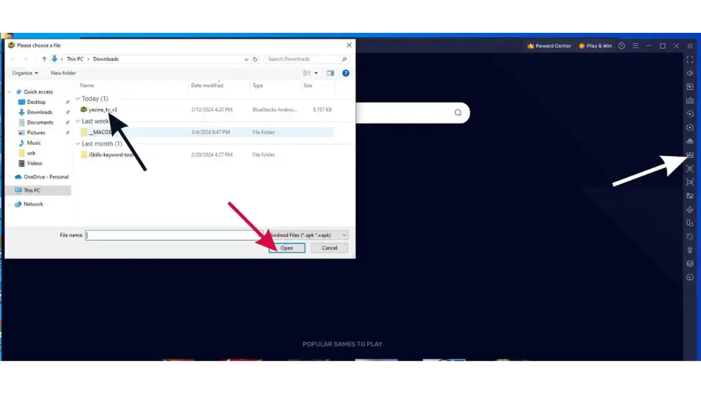 تثبيت APK Yacine على جهاز الكمبيوتر